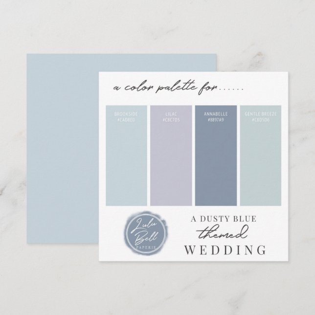 Dusty Blue Mint & Light Purple Colour Palette Card (Front/Back)