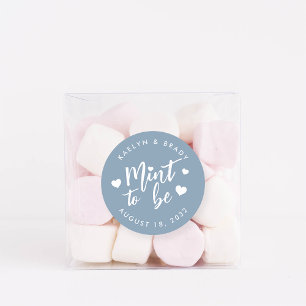 Dusty Blue   Mint to Be Personalised Wedding Favou Classic Round Sticker