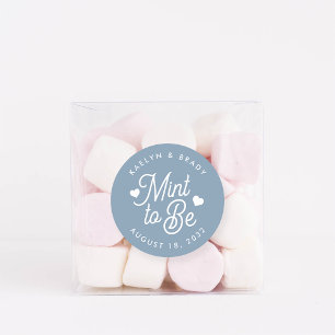 Dusty Blue   Mint to Be Personalised Wedding Favou Classic Round Sticker