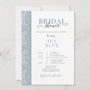 Dusty Blue, Modern Bridal Shower Invitation