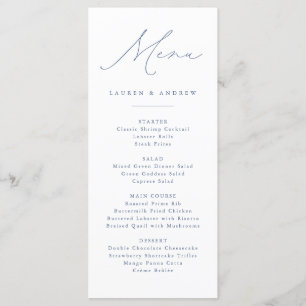 Dusty Blue Modern Classic Wedding Wedding Event Menu