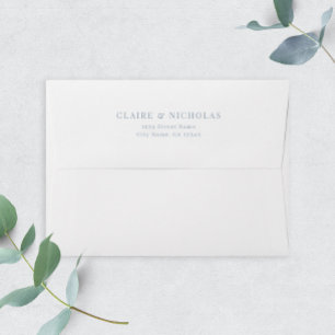 Dusty Blue Modern Elegant Wedding Address Envelope