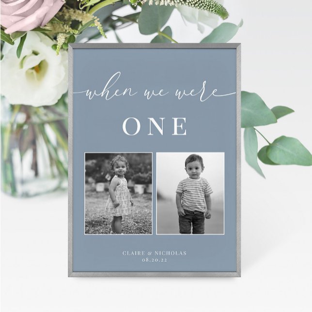 Dusty Blue Modern Elegant Wedding Age Table Number (Creator Uploaded)