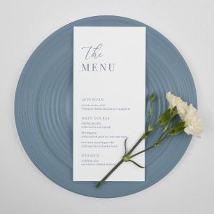 Dusty Blue Modern Elegant Wedding Reception Menu