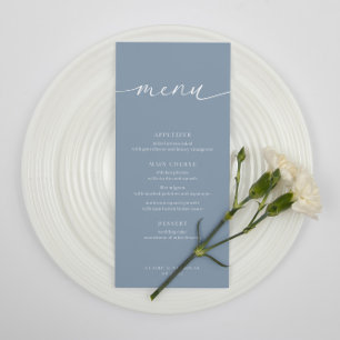 Dusty Blue Modern Elegant Wedding Reception Menu