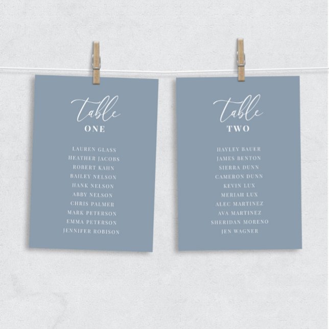 Dusty Blue Modern Elegant Wedding Table Seat Card (Creator Uploaded)