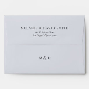 Dusty Blue Modern Elegant With Return Address Envelope