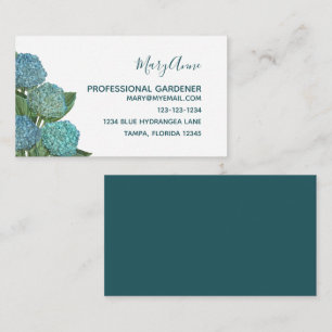 Dusty Blue Modern Floral Foliage Hydrangea Note Ca Card