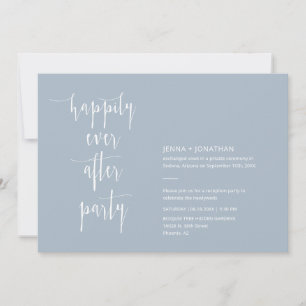 Dusty Blue Modern Happily Ever After QR Code Photo Invitation