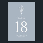 Dusty Blue Modern Minimalist Bouquet Wedding Table Number<br><div class="desc">Enhance your event tablescape with our Customisable Floral Bouquet Table Numbers, featuring a minimalist line art floral design. Perfect for weddings, graduations, bridal showers, baby showers, or any special occasion, these minimalist table numbers will guide your guests while adding a touch of modern charm to your table settings. The simple...</div>