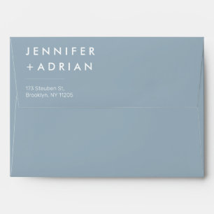 Dusty Blue Modern Minimalist Custom Name Envelope