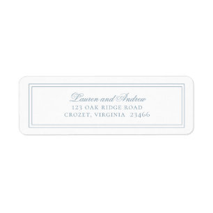 Dusty Blue Modern Minimalist Return Address