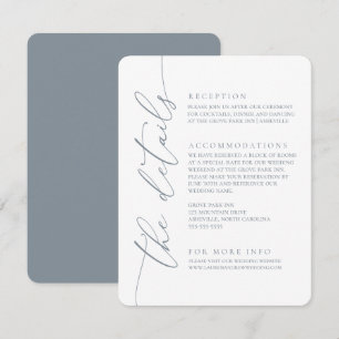 Dusty Blue Modern Minimalist Wedding 2 Enclosure C Card
