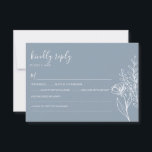 Dusty Blue Modern Minimalist Wedding Elegant RSVP Card<br><div class="desc">Dusty Blue Modern Minimalist Wedding Elegant RSVP Card. Monogram at the back.</div>