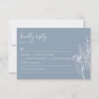 Dusty Blue Modern Minimalist Wedding Elegant