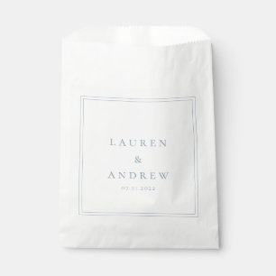 Dusty Blue Modern Minimalist Wedding Favour Bag