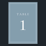 Dusty Blue Modern Minimalist Wedding Table Number<br><div class="desc">Dusty Blue modern,  minimalist wedding table number. Fully customisable! **PLEASE NOTE: To order,  simply adjust your table number and add each number to your cart separately. Then check out once you are finished.</div>