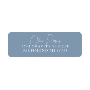 Dusty Blue Modern Minimally Scripted Label
