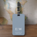 Dusty Blue Modern Monogram Minimalist Luggage Tag<br><div class="desc">Elevate your travel experience with our Classic Elegant Modern Minimalist Monogram Luggage Tag. This meticulously designed accessory seamlessly combines timeless elegance with contemporary minimalism, ensuring your luggage stands out with sophistication. Crafted with precision and attention to detail, this luggage tag is more than just a practical item; it's a personalised...</div>