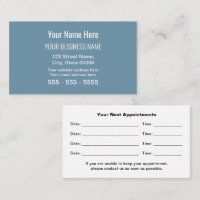 Dusty Blue Modern Professional Appointment Card