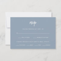 Dusty Blue Modern Script | Wedding Meal Choice