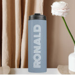 Dusty Blue Modern Typography Groomsman Thermal Tumbler<br><div class="desc">A gift for your wedding groomsman or best man! Keep hot beverages hot and cold beverages cold with this insulated,  metal thermal tumbler that is a trendy,  dusty blue colour along with name printed in white,  modern style typography. Edit your thermal tumbler and replace name with your desired name.</div>