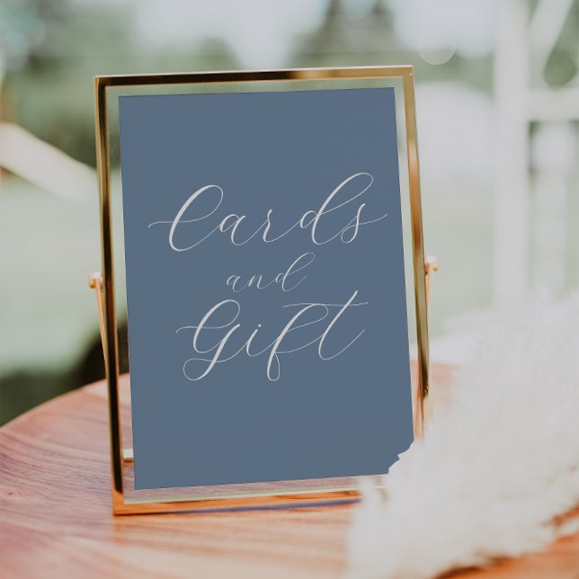 Dusty Blue Modern Wedding Cards and gift sign (Creator Uploaded)