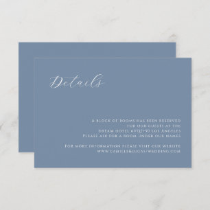 Dusty Blue modern Wedding Details card