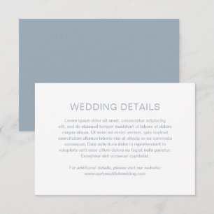 Dusty Blue Monogram Modern Wedding Enclosure Card