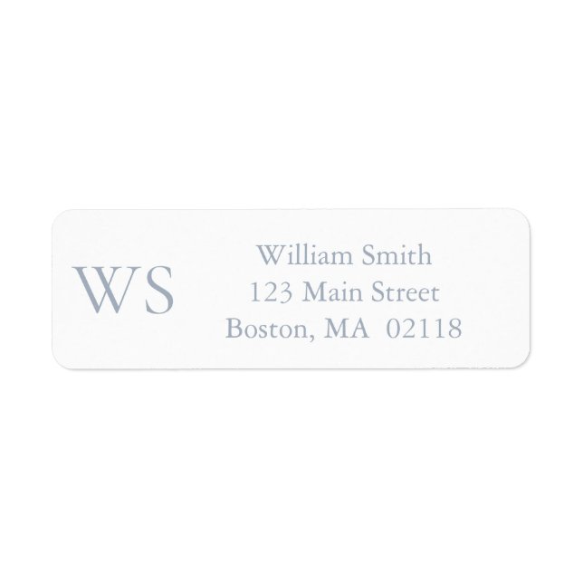 Dusty Blue Monogram Return Address  (Front)