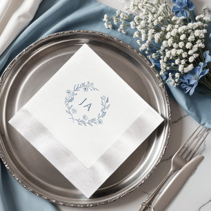 Dusty Blue Monogram Wedding Napkin