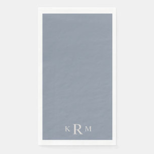 Dusty Blue Monogram Wedding  Paper Guest Towels Napkin