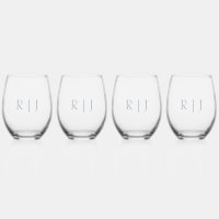 Dusty Blue Monograms Minimal Wedding Gift Favour