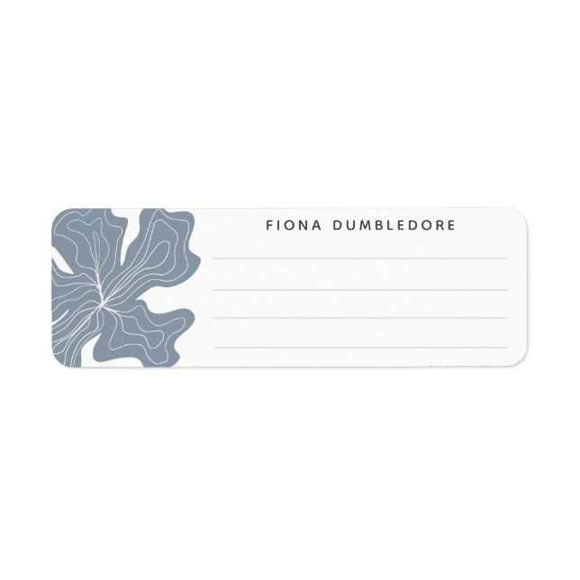 Dusty Blue Name Lined Blank Template Herb Floral (Front)