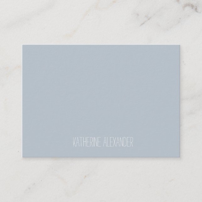 Dusty Blue Name Only on Front Business Card (Front)