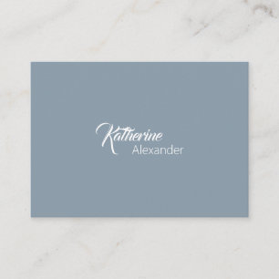 Dusty Blue Name Only on Front Script & Print Business Card