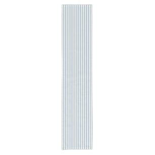 Dusty Blue Narrow Ticking Stripe Short Table Runner