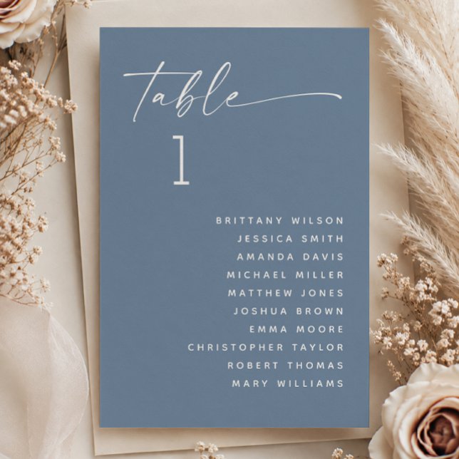 Dusty Blue Nautical Elegant Wedding Seating Chart Invitation (Creator Uploaded)