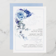 Dusty Blue & Navy Blue Floral Boho Wedding