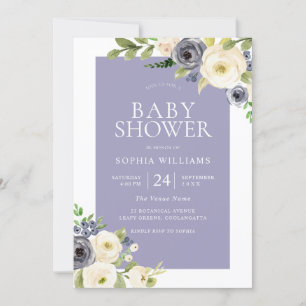 Dusty Blue Navy Boy or Girl Baby Shower Invitation