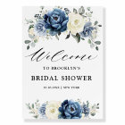 Dusty Blue Navy Champagne Bridal Shower Welcome