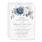 Dusty Blue Navy Champagne Ivory Floral Wedding