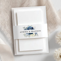 Dusty Blue Navy Champagne Ivory Floral Wedding