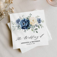Dusty Blue Navy Champagne Ivory Floral Wedding