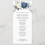 Dusty Blue Navy Champagne Ivory Floral Wedding Programme<br><div class="desc">Dusty blue floral wedding program featuring elegant bouquet of navy blue, royal blue , white , gold, champagne ivory, blush colour rose , ranunculus flower buds and sage green eucalyptus leaves and elegant watercolor bouquet. Please contact me for any help in customisation or if you need any other product with...</div>