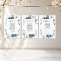 Dusty Blue Navy Champagne Ivory Seating Chart card