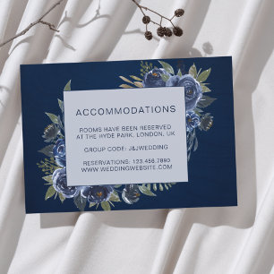Dusty Blue Navy Champagne Ivory Wedding Enclosure Card