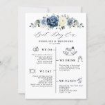 Dusty Blue Navy Champagne Ivory Wedding Program  Invitation<br><div class="desc">Dusty blue floral wedding program featuring elegant bouquet of navy blue, royal blue , white , gold, champagne ivory, blush colour rose , ranunculus flower buds and sage green eucalyptus leaves and elegant watercolor bouquet. Please contact me for any help in customisation or if you need any other product with...</div>