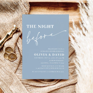 Dusty Blue Night Before Rehearsal Dinner Invite