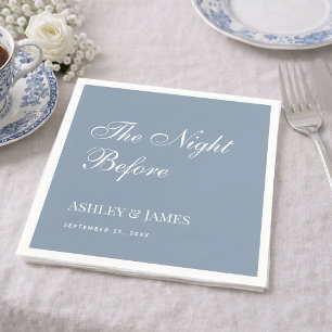 Dusty Blue Night Before Simple Rehearsal Dinner  Napkin